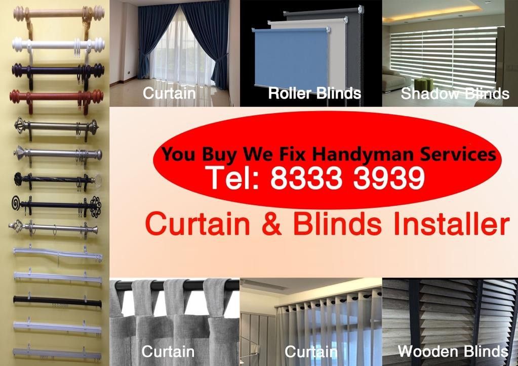 curtain installer / curtain rod installation / spotlight blinds