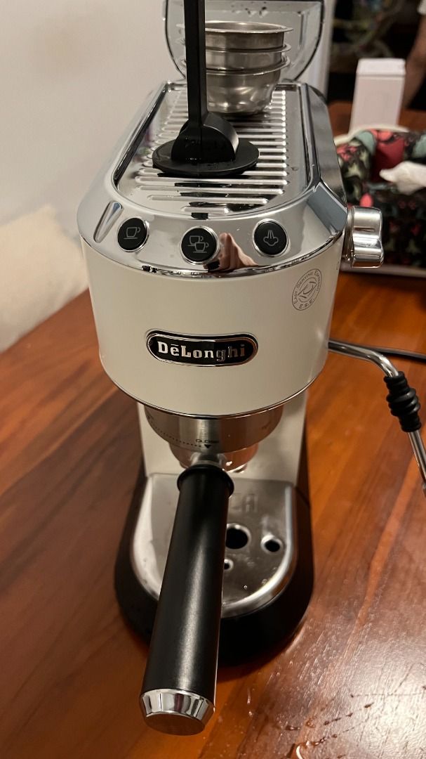 DeLonghi Dedica Modded with Rancilio Silvia Steam Wand White (EC685.W