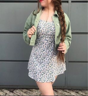 Detite Ditsy Floral Ruched Tie Split Hem Cami Dress