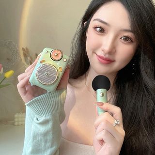 🌈DivoomD-Fairy-OK-GNKaraoke Portable Speaker with Wireless MICFMMicroSDBT-GREEN