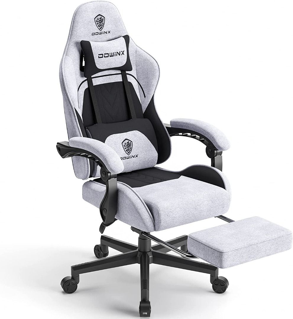Dowinx Gaming Chair Fabric with Pocket Spring Cushion Black&Grey – DOWINX  GAMING CHAIR