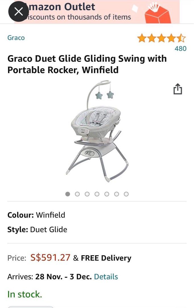 Graco duet glide hot sale swing with portable rocker