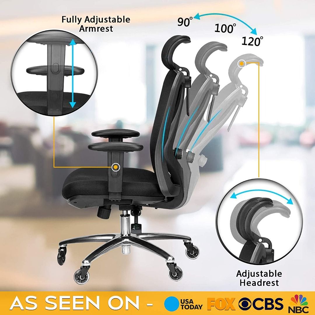 Duramont ergonomic adjustable office chair with lumbar support and rollerblade w store