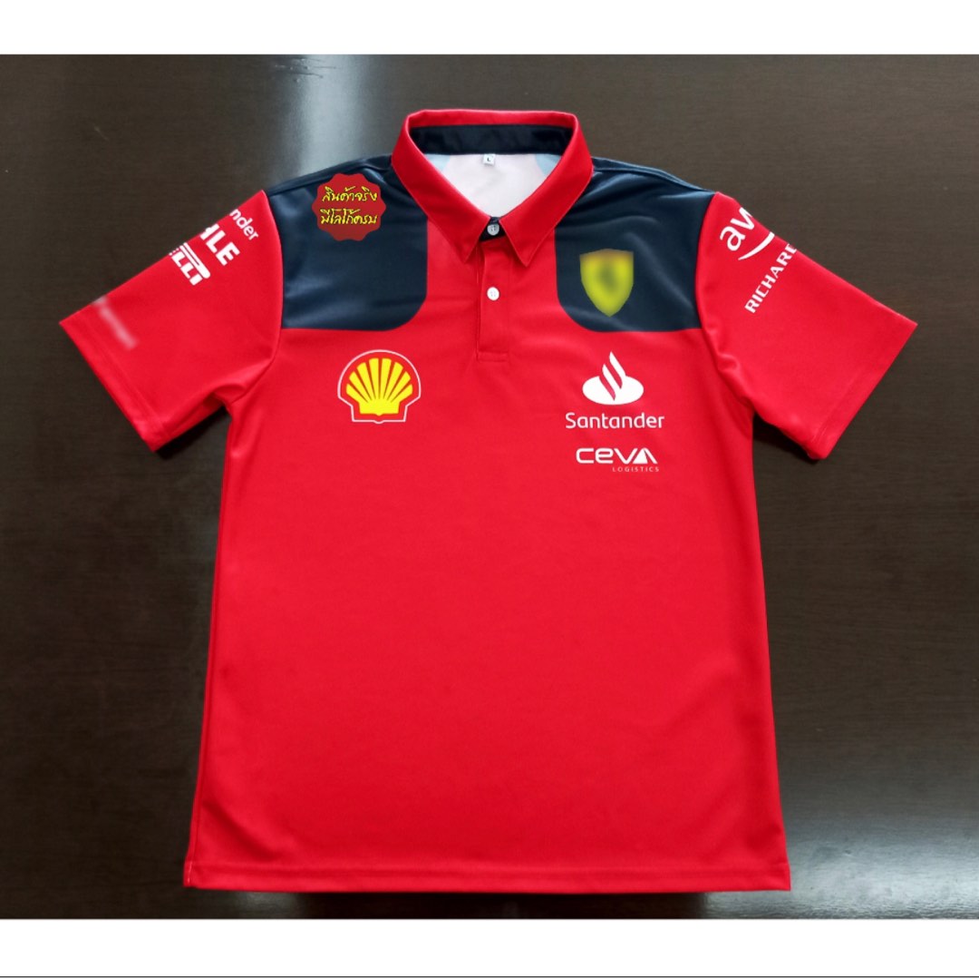 Ferrari F1 2023 team shirt with collar, Men's Fashion, Activewear on