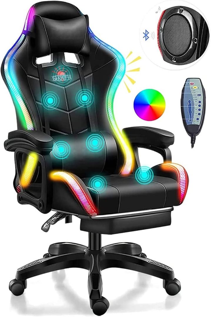 Gaming chair with online massage and speakers