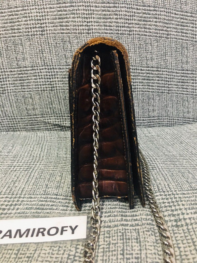JEAN PAUL GAULTIER Clutch-on-Chain (AUTHENTIC) (Category: Luxury Bags & Wallets) located in Paranaque City. Submitted by ramirofy (Listing ID 1220018698, Image 3). Description: 🚨🚨🚨 SALE - SALE - SALE 🚨🚨🚨 ✅ JEAN PAUL GAULTIER Clutch-on-Chain ✅ SALE Price: Php3,000 (Negotiable) ✅ RANK: BC ✅ Condition: 7/10 ✅ 100% AUTHENTIC ✅ On-Hand ✅ Inclusions: Bag only + Provided Dustbag ✅ Material: Genuine Leather (Croc Stamped) ✅ Condition: - Normal Sign