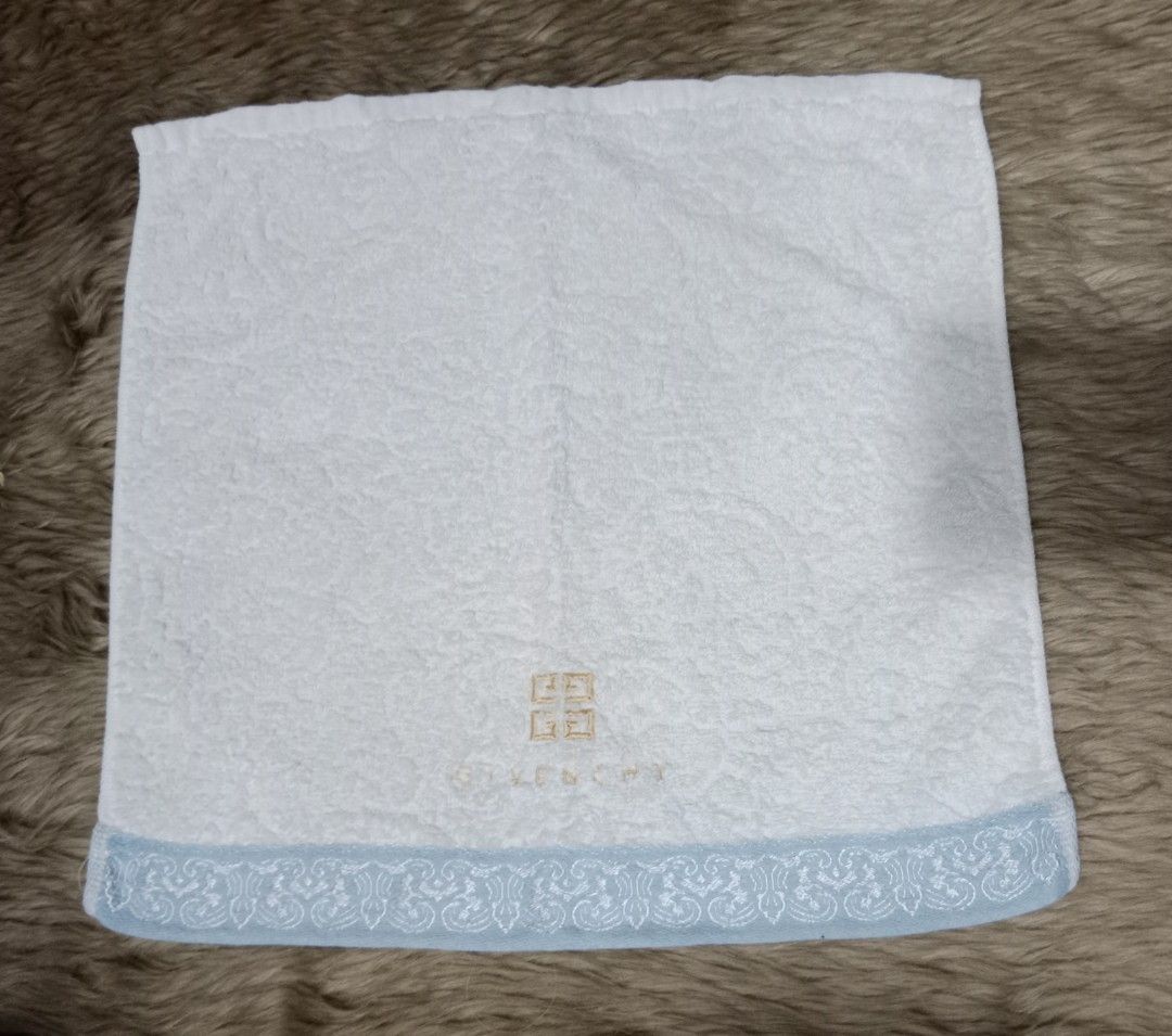 Givenchy Baby Blue Face Towel (Category: Face Care) located in Caloocan City. Submitted by sassypurchased (Listing ID 1219943702, Image 1). Description: Givenchy Baby Blue Face Towel 399 Good condition From Japan Preloved Shop NOT UKAY SOURCE Measurements: H-13 L-13.5 inches approx DETAILS ARE POSTED IN THE PIC ♥️Sold as is. What you see is what you get. Price reflects condition ♥️Please manage your expectations because it is a pre-loved item and