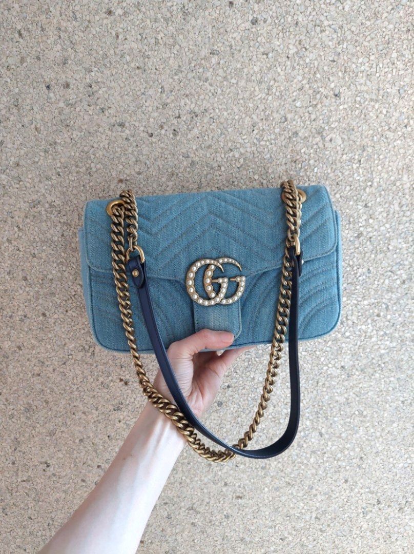 Gg marmont clearance denim mini bag