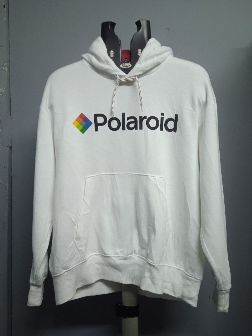 White polaroid hoodie store