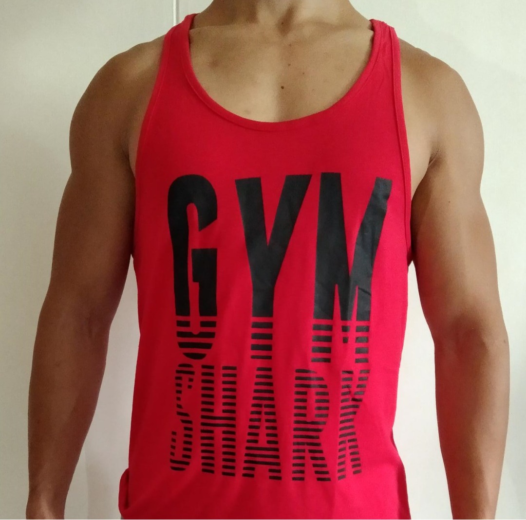 Gym singlet for male tank top, Men's Fashion, Activewear on Carousell
