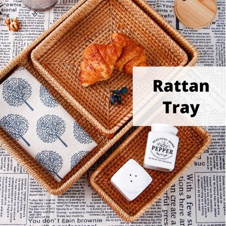 Rattan Tray, Rattan Serving Tray, Rectangular Woven Tray, Wicker Decorative Serving Baskets, Tabletop Organization Hand Woven Snack Storage Basket, Multifunctional Serving Tray, For Bread, Fruit(S - View #6