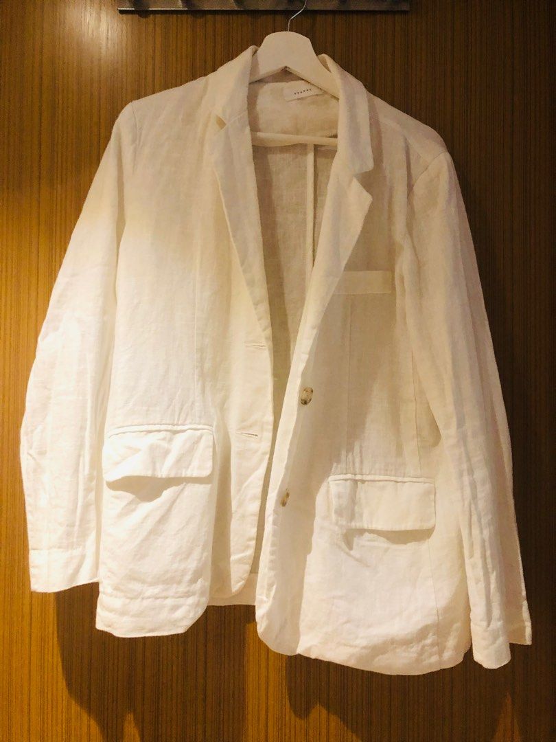 High quality White off white linen jackets Men s Fashion Coats