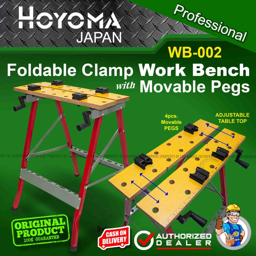 HOYOMA Japan Folding Clamping Workbench with Movable Pegs (WB002