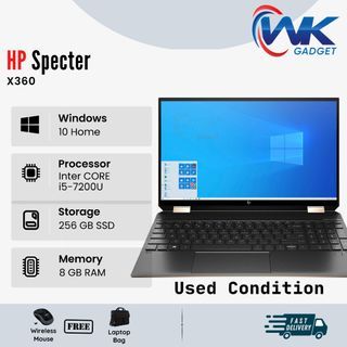 HP Specter X360, 8GB 256GB SSD, i5-7200U