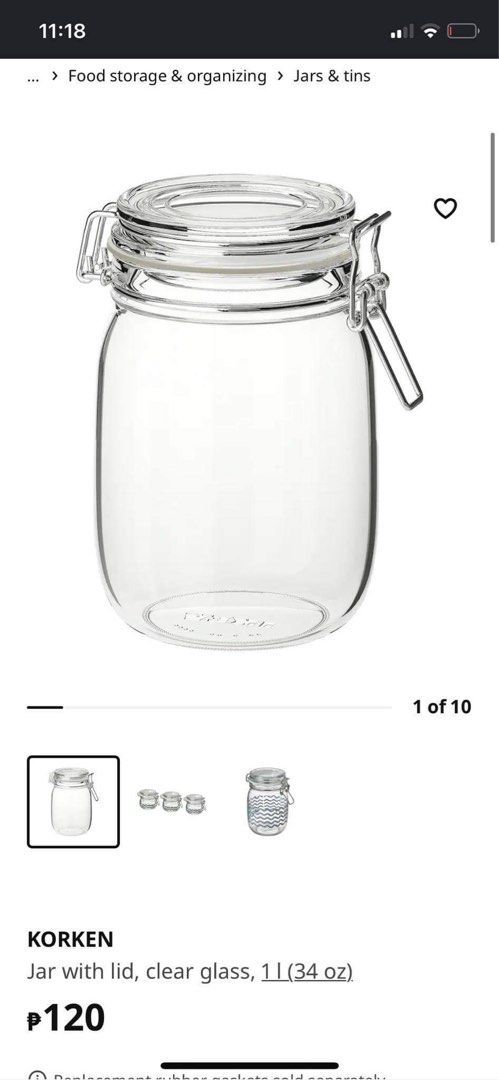 IKEA 365+ Jar with lid, glass, 112 oz - IKEA