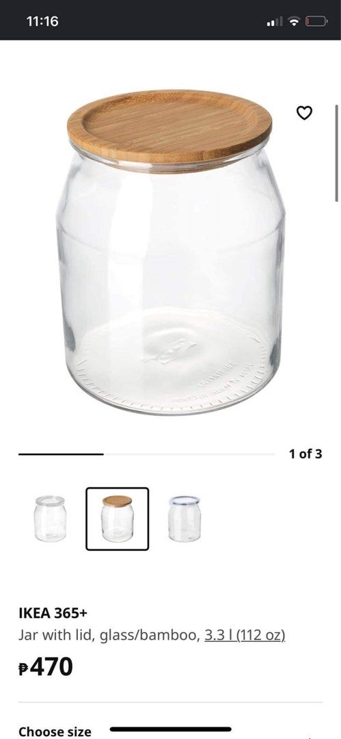 IKEA 365+ Jar with lid, glass, 57 oz - IKEA