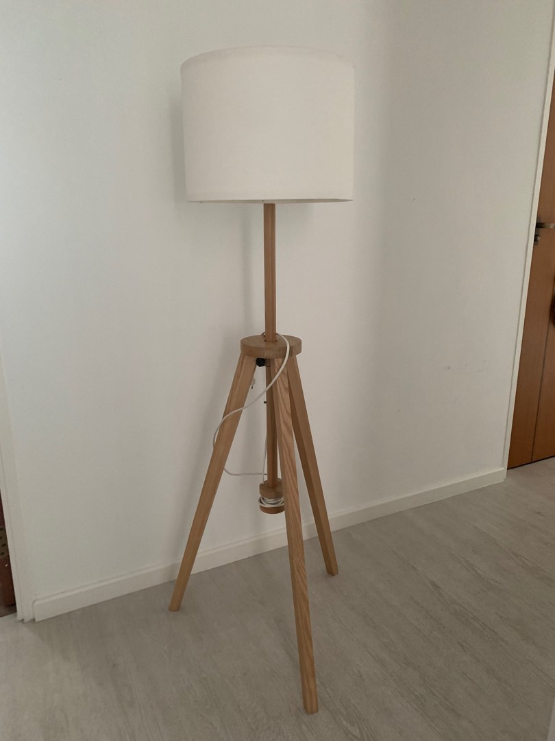 IKEA floor lamp Lauters solid wood and white sustainable materials ...