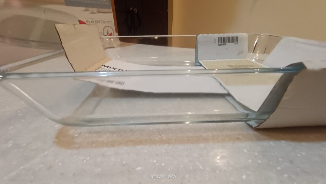 MIXTUR Oven/serving dish, clear glass, 14x10 - IKEA