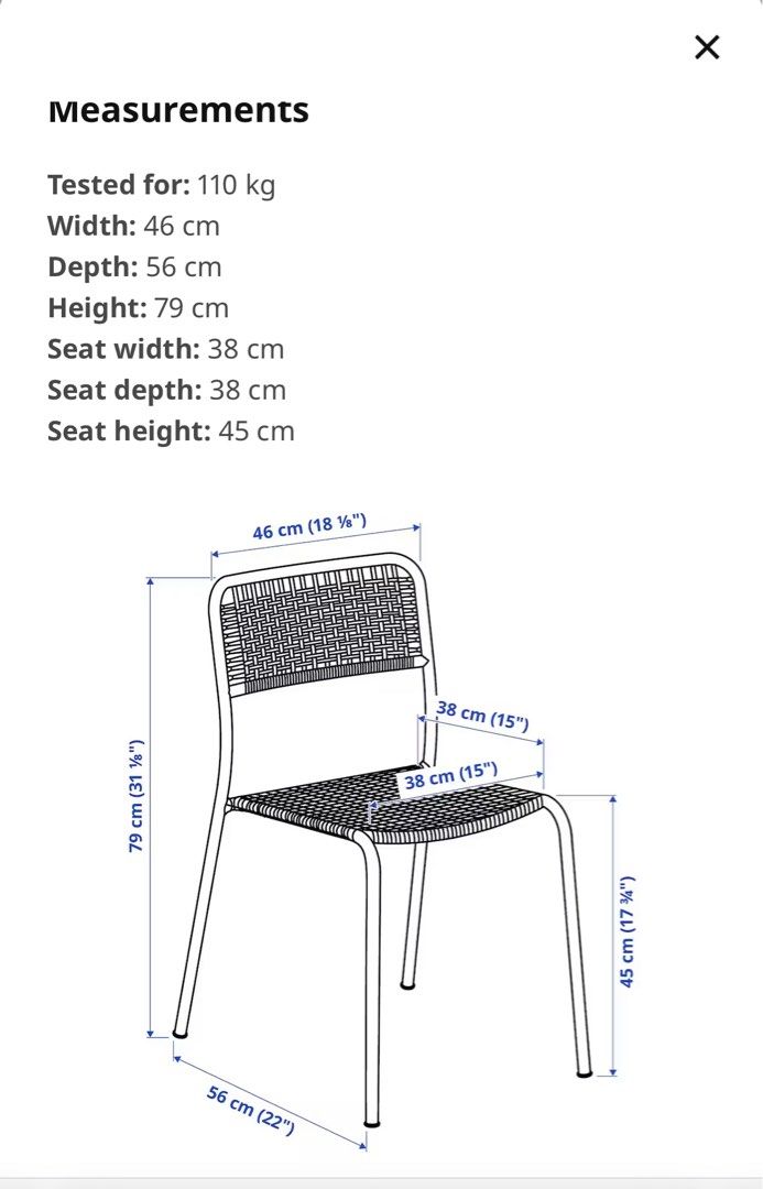 IKEA stackable outdoor chairs, Furniture & Home Living, Outdoor