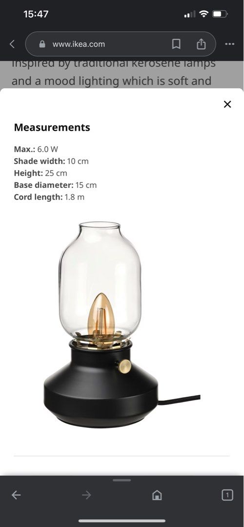 Ikea tarnaby shop table lamp
