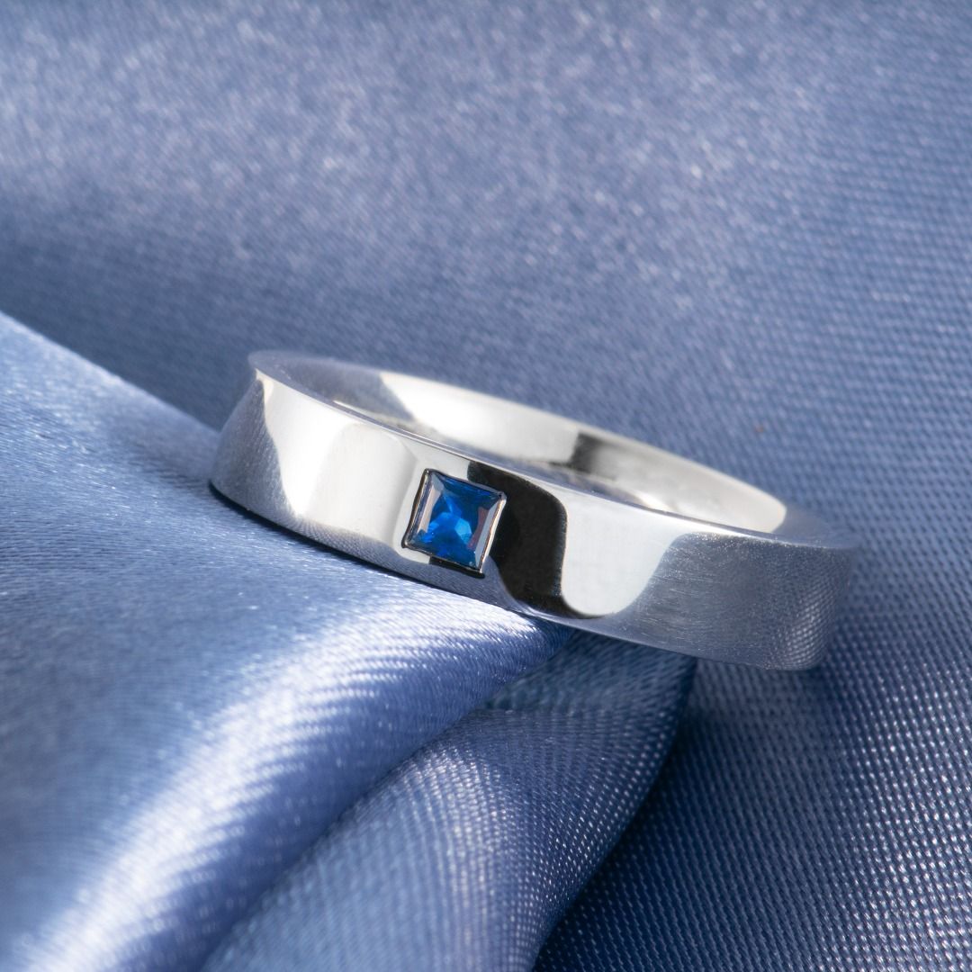 IRWO GEMSTONE MENS RING BLUE PRINCESS 2023 015 LONDON BLUE