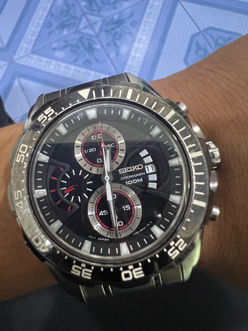 Harga jam seiko chronograph 100m original hot sale