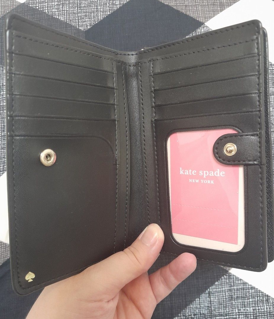 Kate Spade Cameron Medium Bifold Wallet in Black Women s Fashion Bags Wallets Wallets Card holders on Carousell