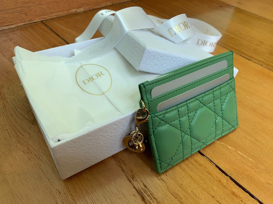 Lady dior calfskin card holder store
