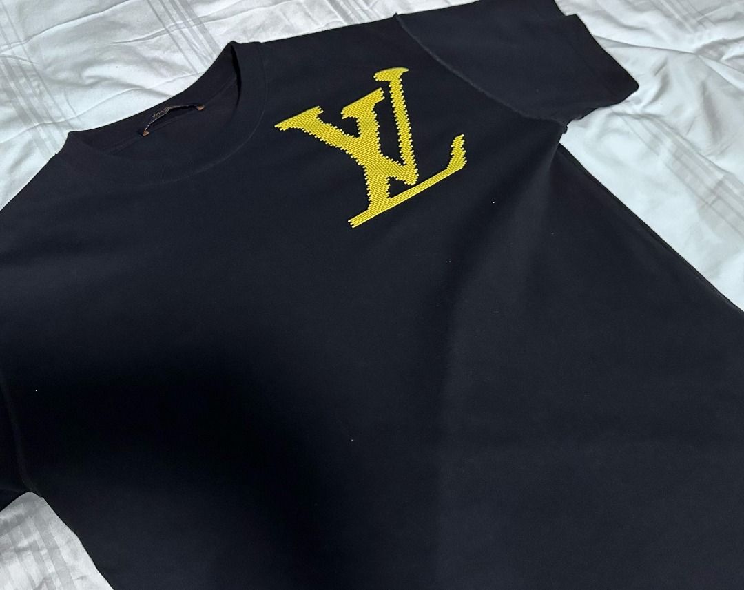 Louis Vuitton LV x Virgil Abloh Rare Collectible Yellow Brick Black Tshirt  Size S