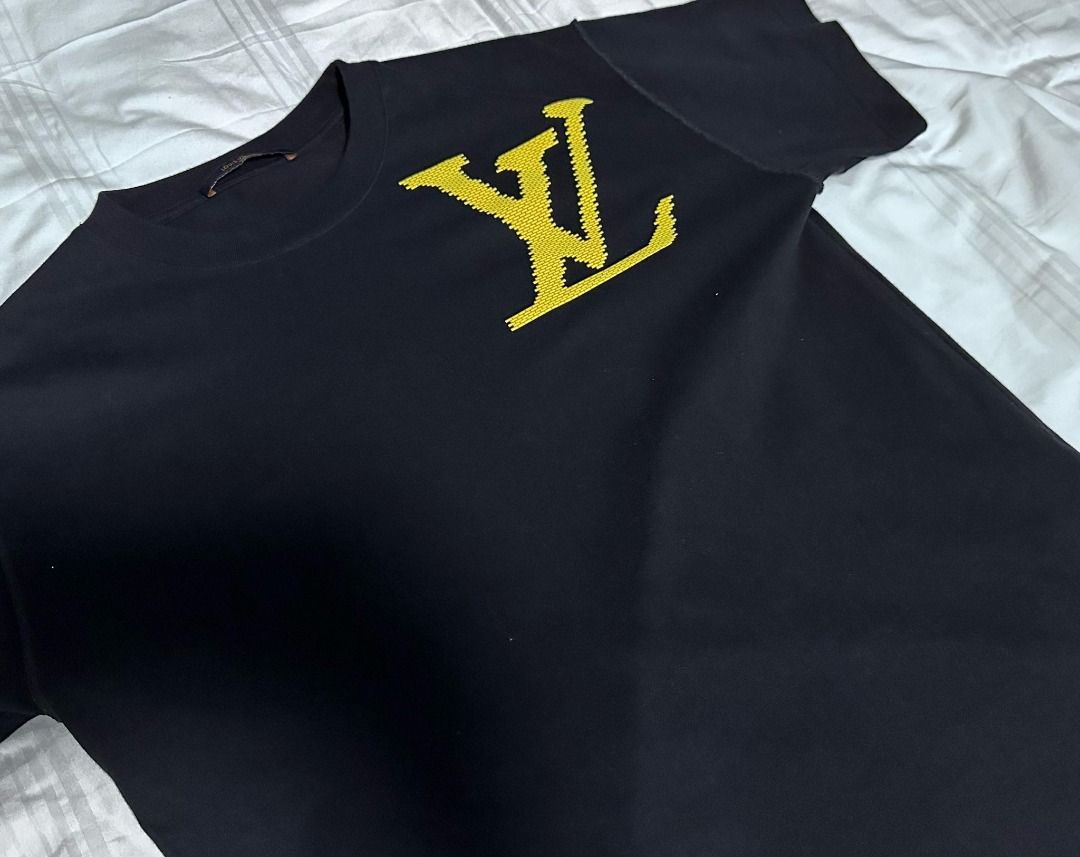 Louis Vuitton LV x Virgil Abloh Rare Collectible Yellow Brick Black Tshirt Size S