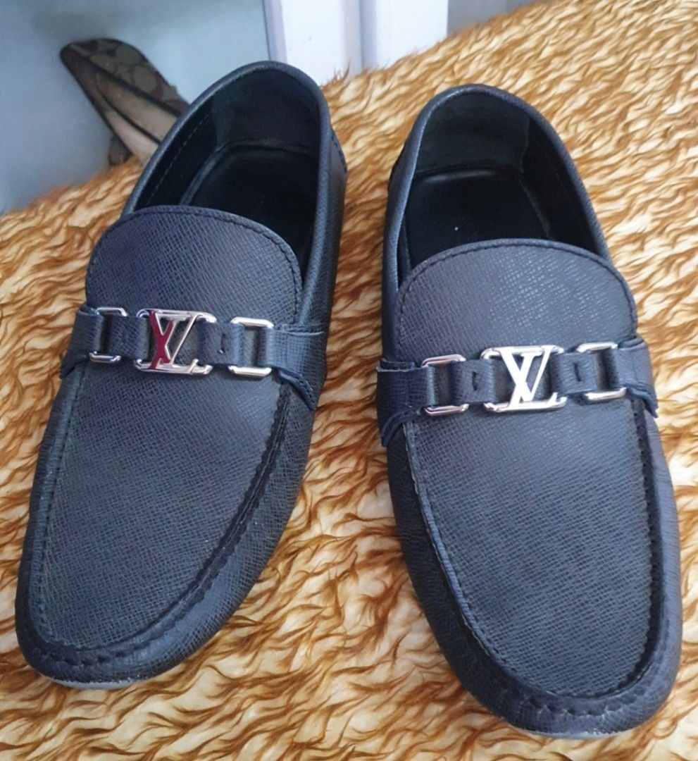 Casual Black Louis Vuitton Loafers For Men, Size: Uk 7-11