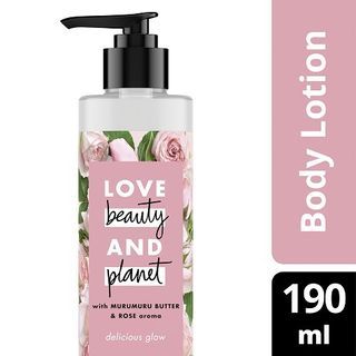 LOVE BEAUTY PLANET BODY LOTION DELICIOUS GLOW with Murumuru Butter & Rose Aroma 200 ml