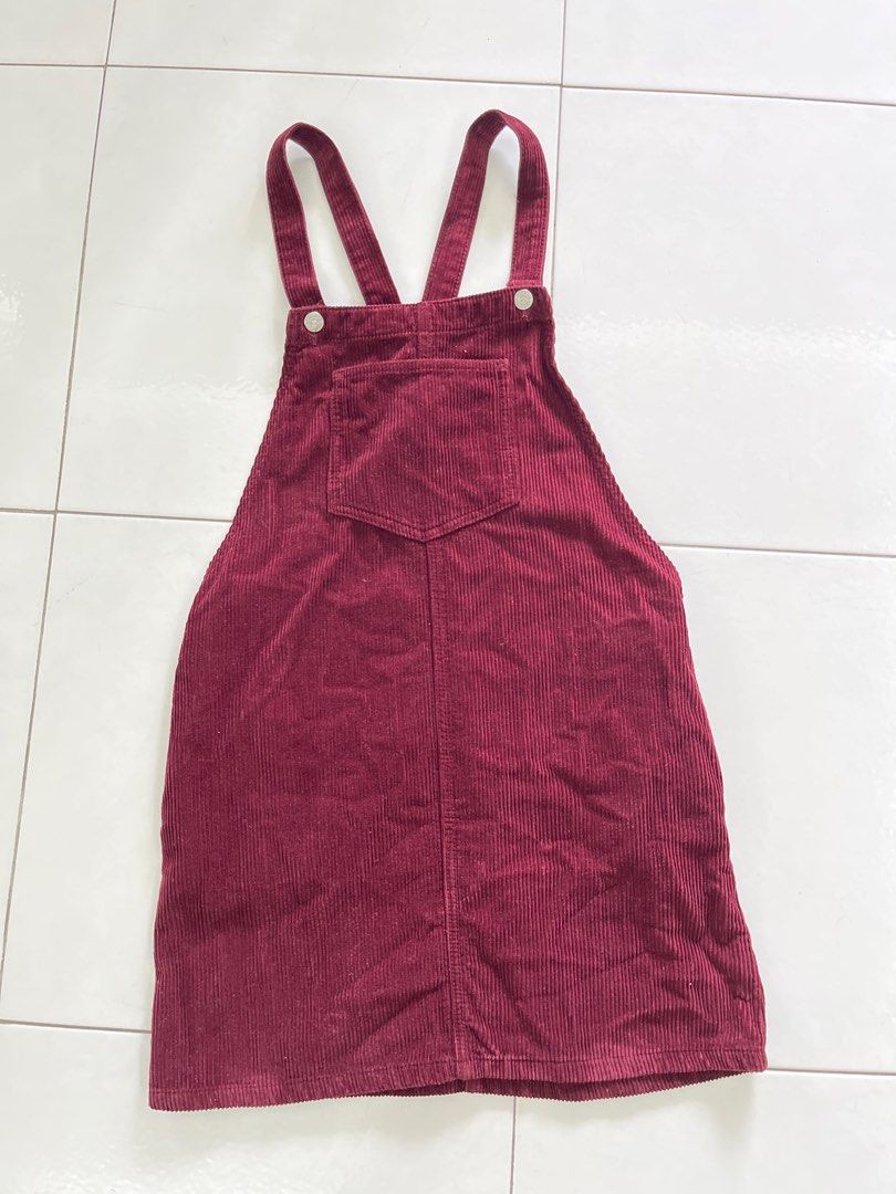 Maroon corduroy Jumpsuit Skirt