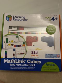 Learning Resources MathLink Cubes Early Math Activity Set - 115 Pieces,  Ages 4+, Kindergarten STEM Activities, Linking Cubes, Connecting Cubes