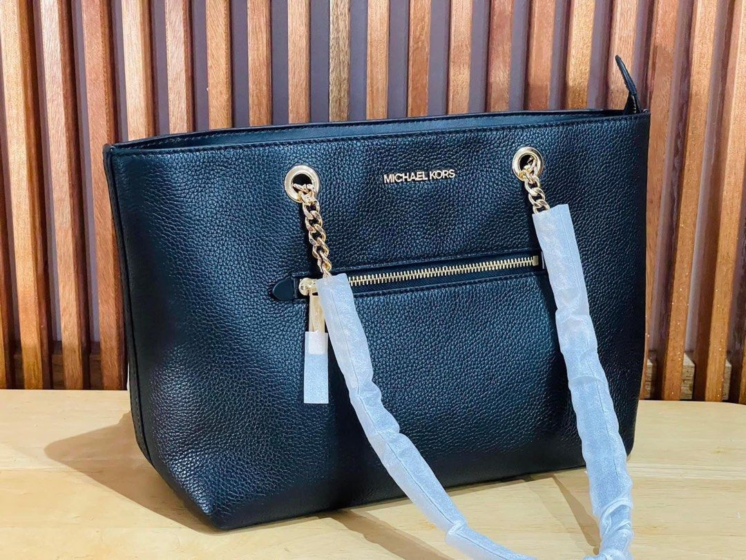 Michael kors jet set medium pebbled leather tote bag sales