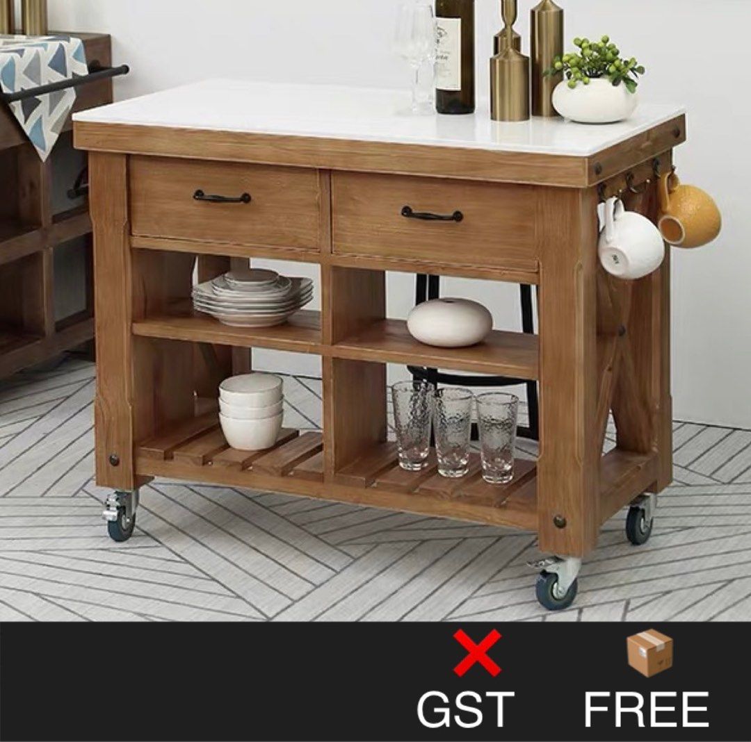 Customise Mobile Kitchen Pantry Side Counter Table Island Bar