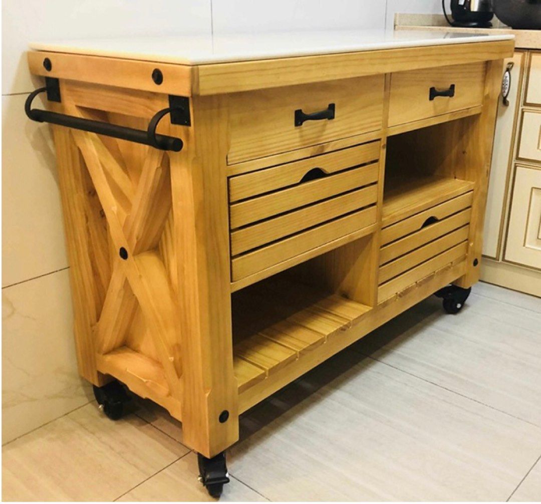 Customise Mobile Kitchen Pantry Side Counter Table Island Bar