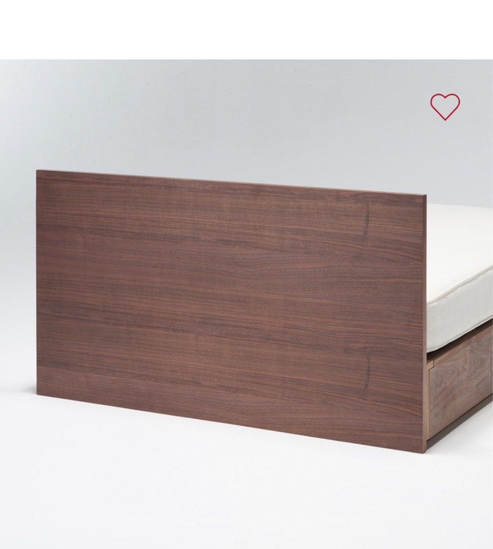 MUJI Storage Bed Headboard KING, walnut, Furniture & Home Living