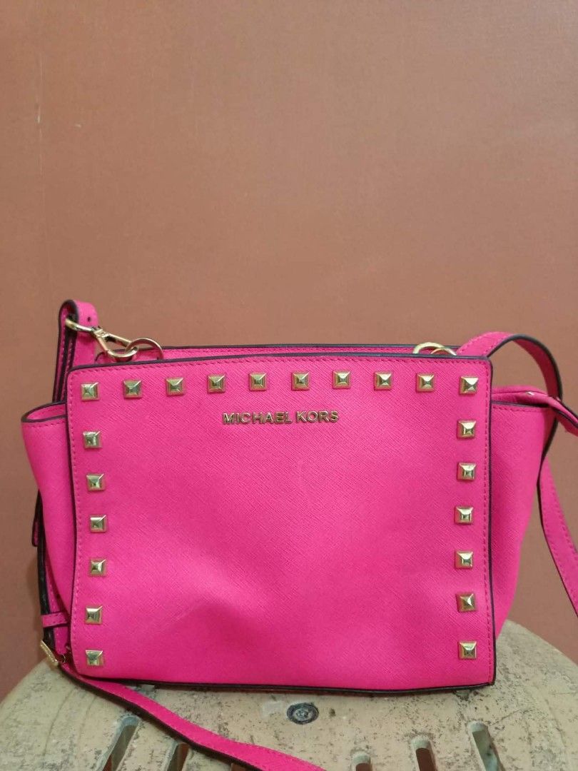 Michael kors neon pink shop bag