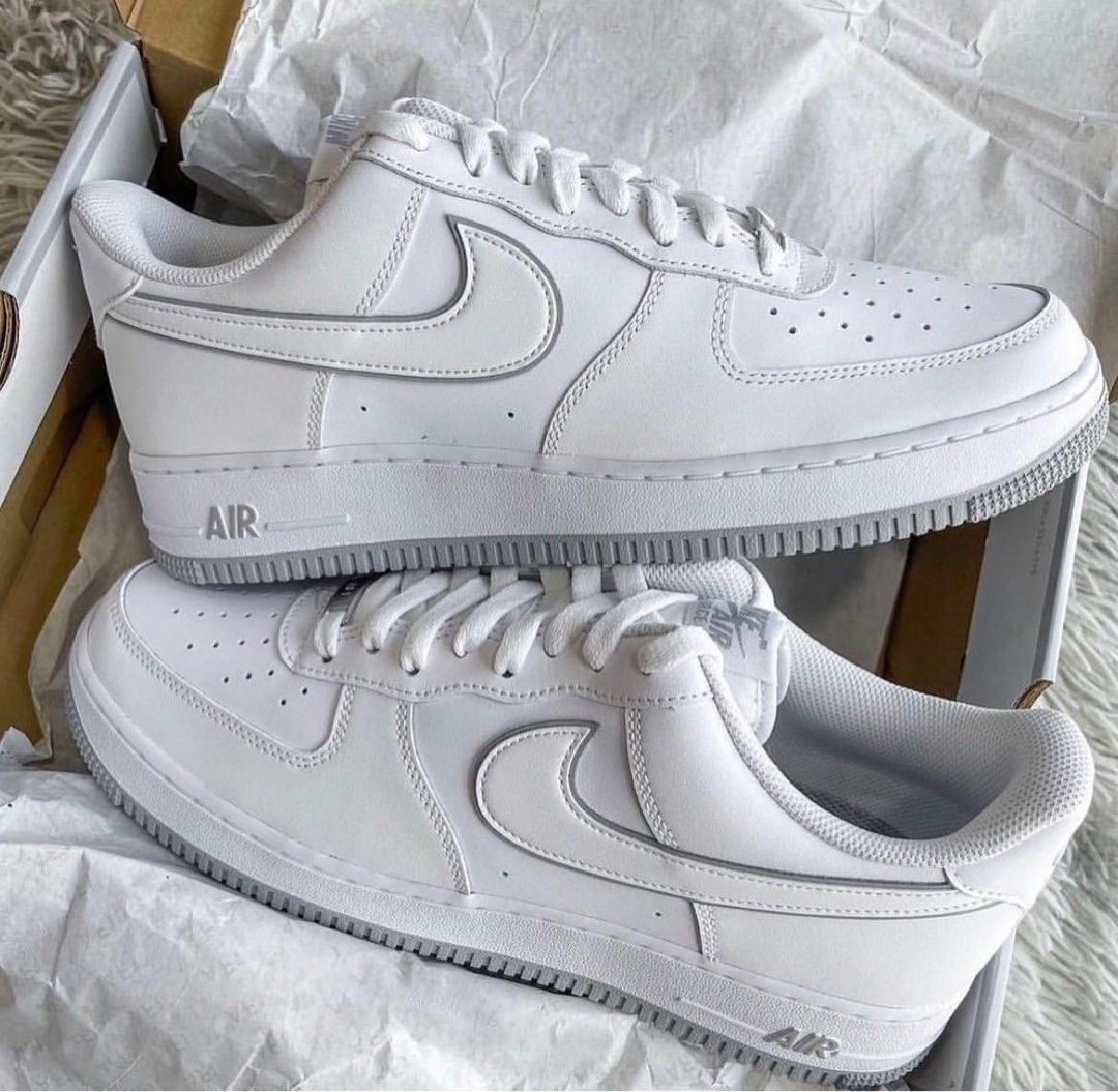 Nike air force 1 white best sale grey