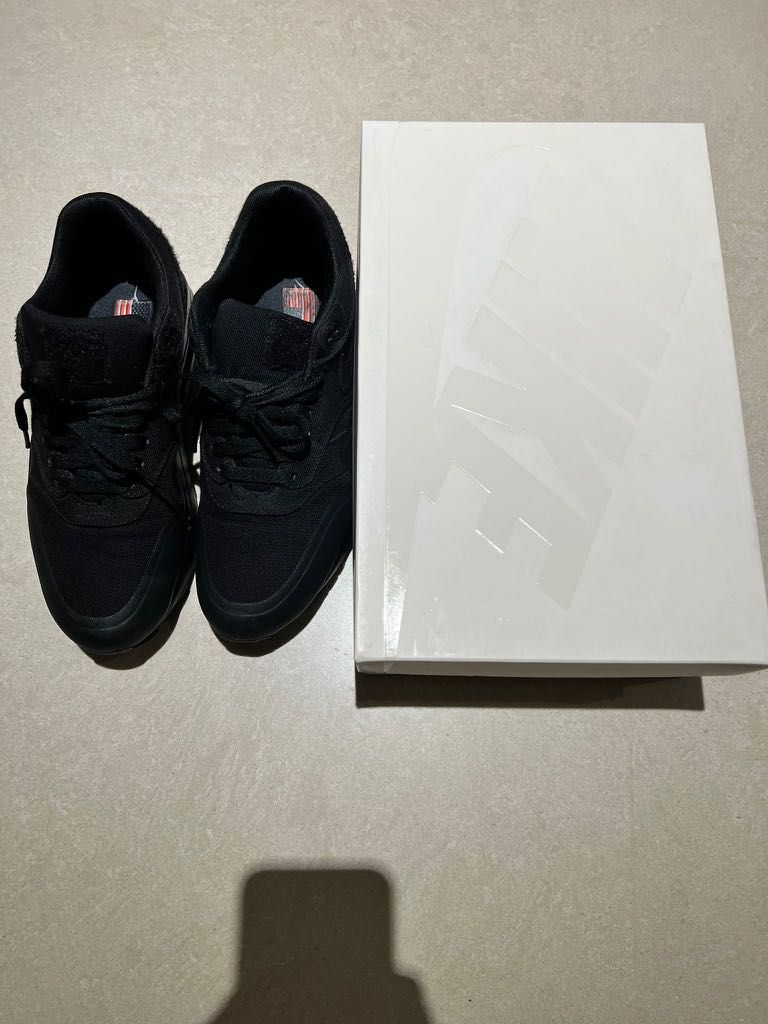 Nike Air Max 1 Black Patch Women s Fashion Footwear Sneakers on
