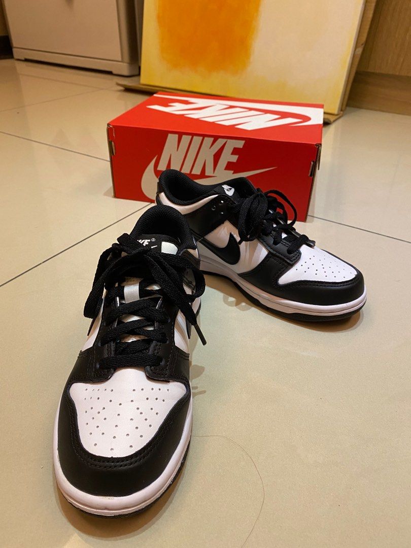 轉售22.5cm Nike Dunk Low Black (GS) 大童款 黑白 熊貓