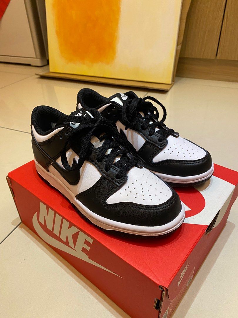 轉售22.5cm Nike Dunk Low Black (GS) 大童款 黑白 熊貓