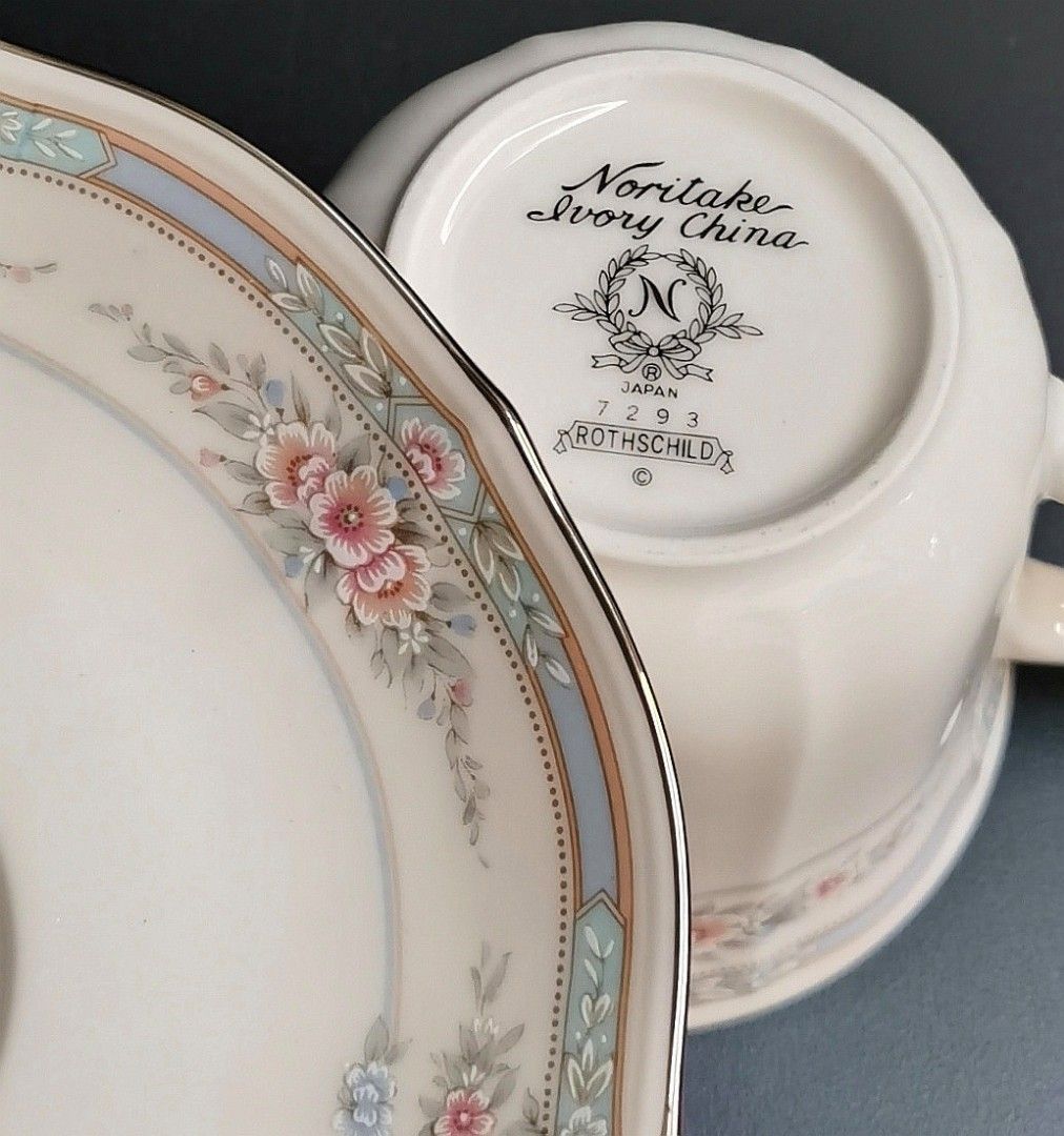 Noritake Rothschild 7293 Ivory China Cup & Saucer, Furniture & Home