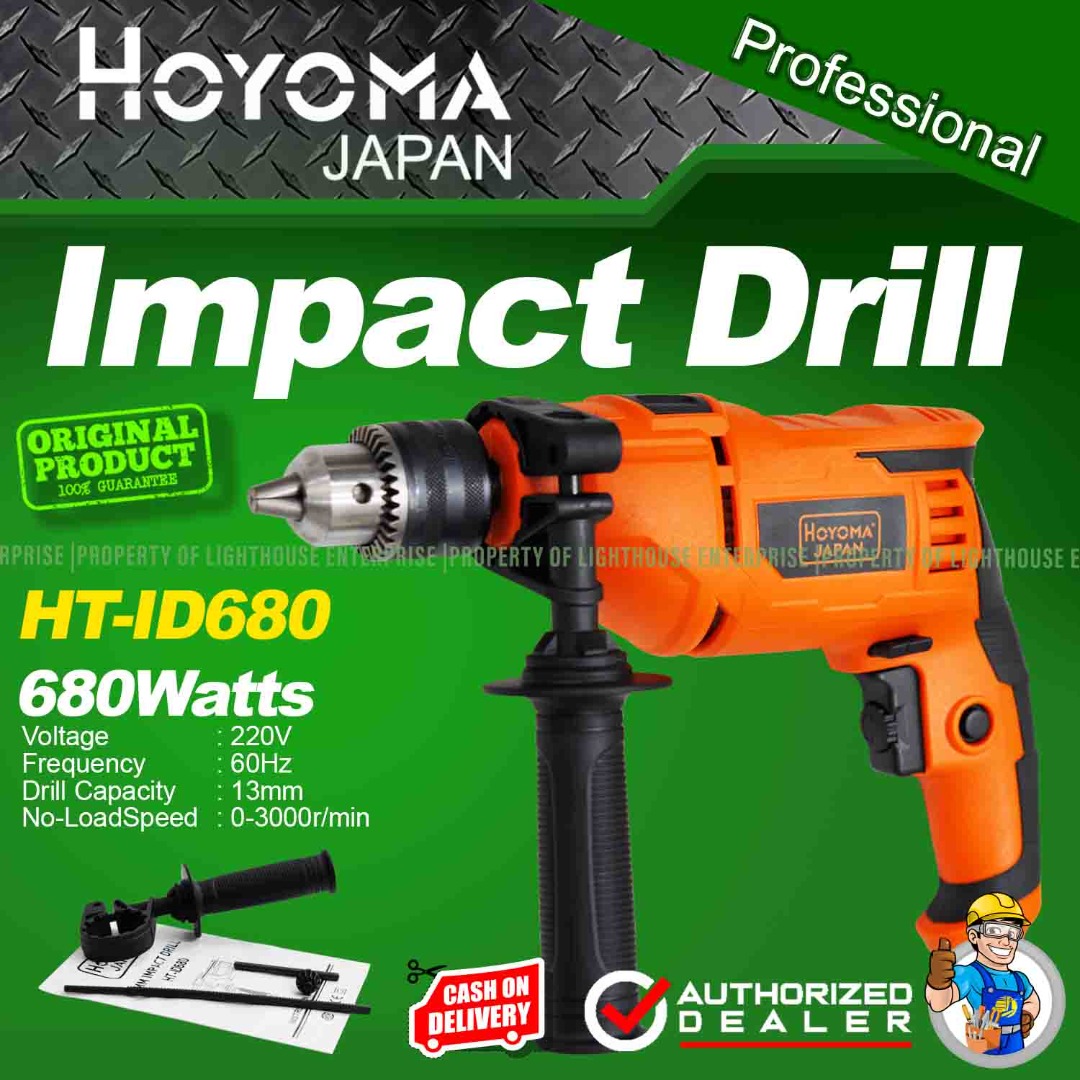 Original HOYOMA Japan 680W 13mm High Impact Drill Hammer Drill HT ID680 LIGHTHOUSE ENTERPRISE Commercial Industrial Construction Tools Equipment on Carousell