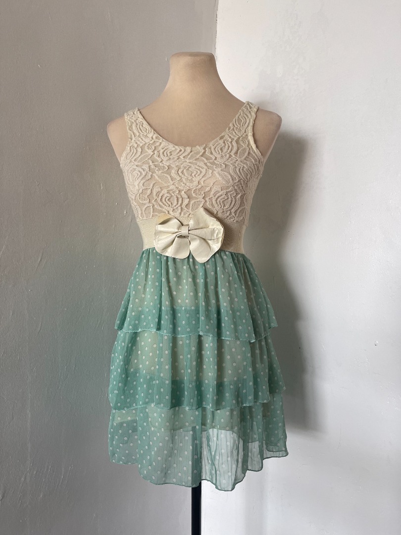 Petit Monde Mint Green Cocktail Dress on Carousell
