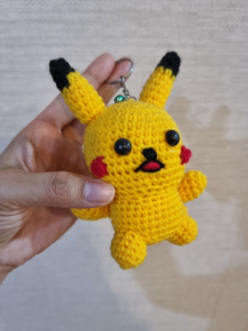 Pikachu Keychain Crochet, Hobbies & Toys, Toys & Games on Carousell