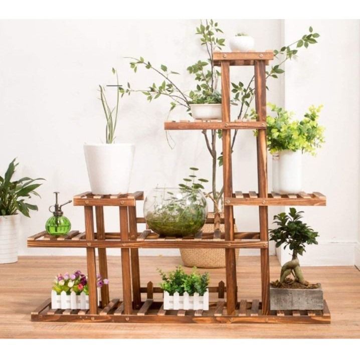Plant Rack Plant Stand Wooden Plant Self Flower Rack For Indoor Outdoor ...