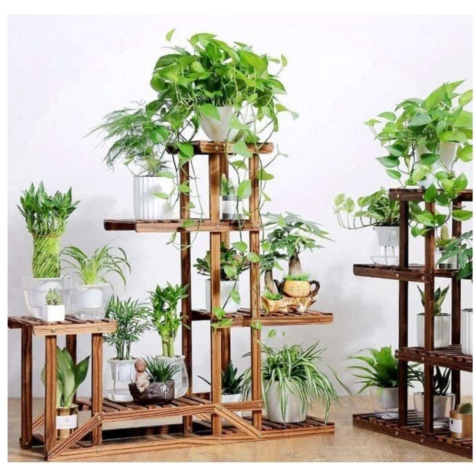 Plant Rack Plant Stand Wooden Plant Self Flower Rack For Indoor Outdoor ...