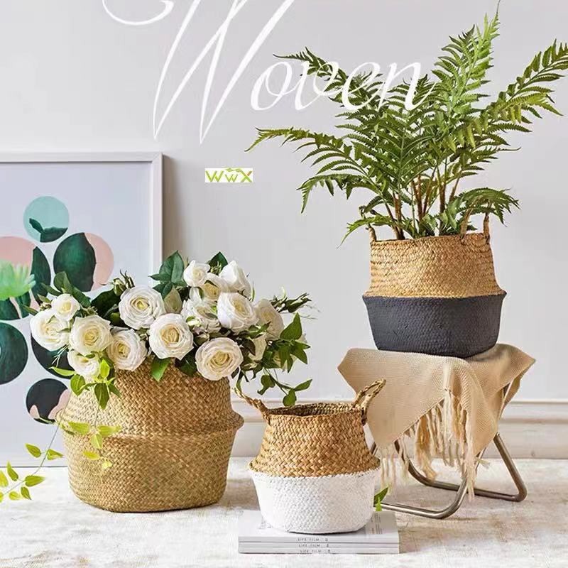 Plant Rattan Basket Plant Pot Flower Vase Sea Grass Basket For Small